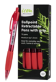 PEN ICON BALLPOINT RETRACTABLE WITH GRIP RED 10 PACK