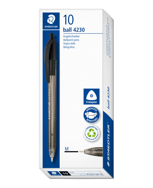 PEN STAEDTLER BALLPOINT 423 BLACK PACK OF 10