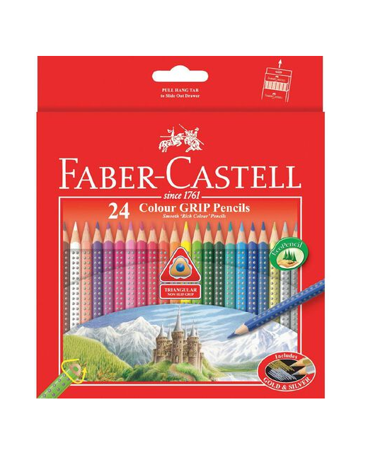 FABER- CASTELL COLOUR GRIP PENCILS 24 PACK