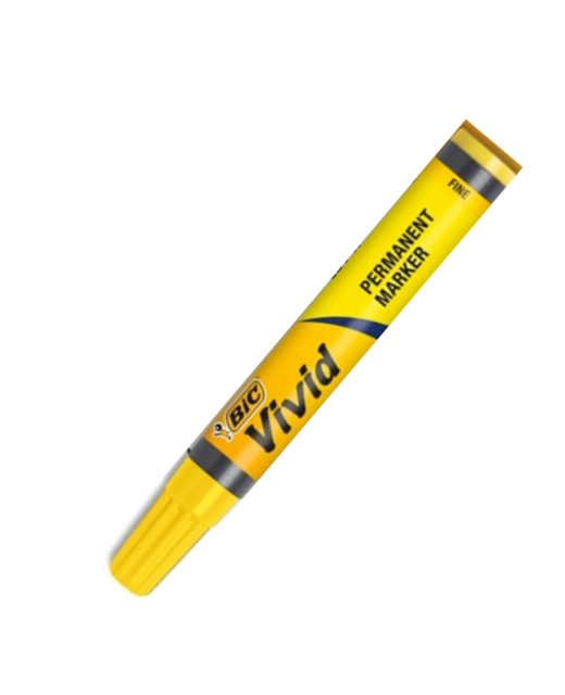 MARKER PERMANENT BIC VIVID FINE YELLOW