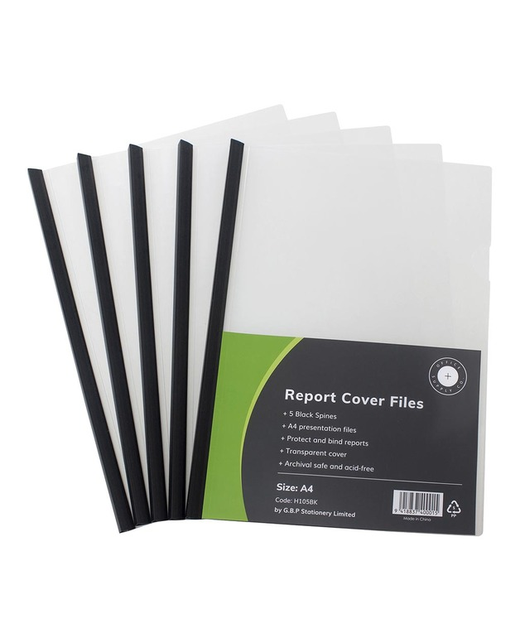 REPORT COVER GBP BLACK A4 PK 5