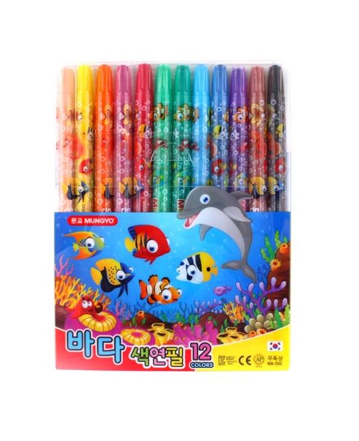 MUNGYO TWIST UP CRAYONS 12 PACK