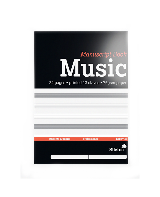 MUSIC MANUSCRIPT BOOK 24 PAGES 12 STAVES
