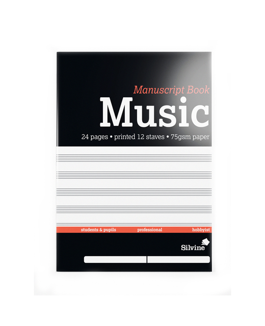 MUSIC MANUSCRIPT BOOK 24 PAGES 12 STAVES