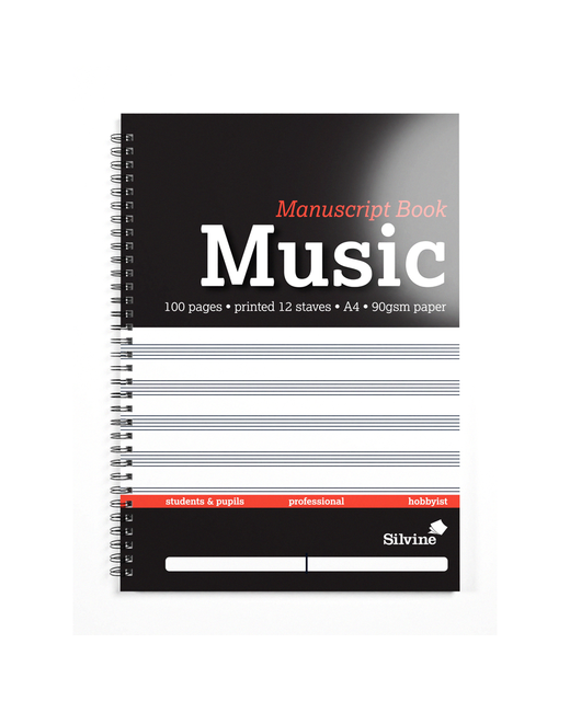 MUSIC MANUSCRIPT BOOK 100 PAGES 12 STAVES