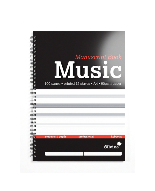 MUSIC MANUSCRIPT BOOK 100 PAGES 12 STAVES