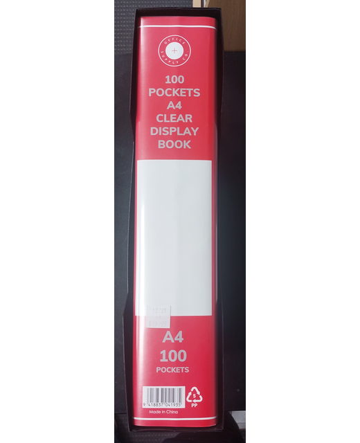 OSC DISPLAY BOOK A4 100 POCKET WITH CASE RED