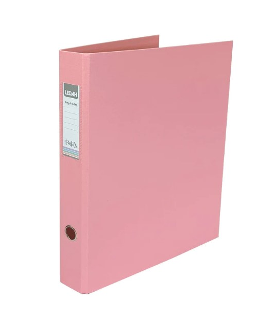 LEDAH PASTELS RINGBINDER A4 PINK