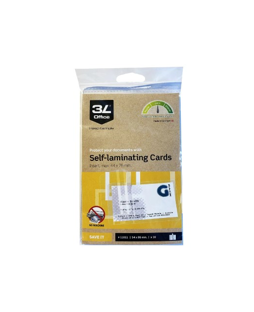 3L BUSINESS CARD 56x90mm SELF LAMINATING CARDS 10 PACK