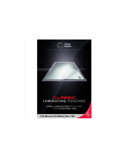 CLASSIC LAMINATING POUCHES LUGGAGE TAG WITH SLOT 125 MICRON 25 PACK