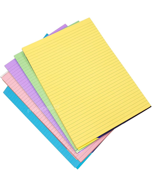 A4 Ruled Coloured Pad Assorted Colours