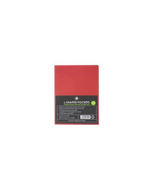 L SHAPE POCKETS OSC A4 RED PACK OF 12