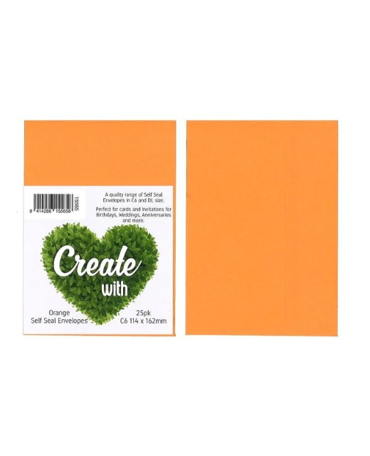 ENVELOPES ORANGE C6 25PK