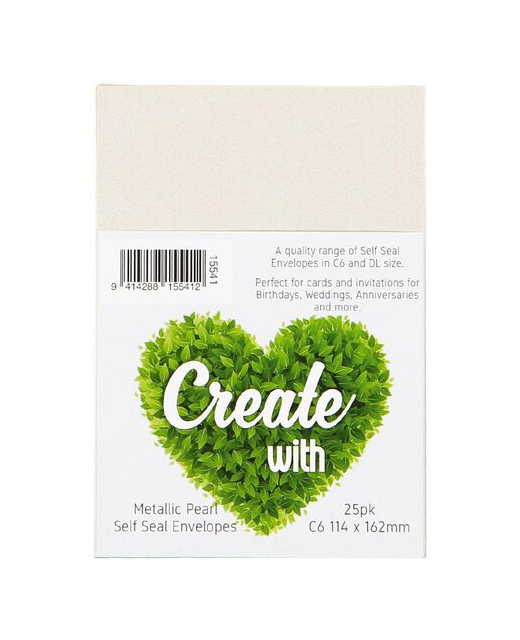 ENVELOPES METALLIC PEARL C6 25PK
