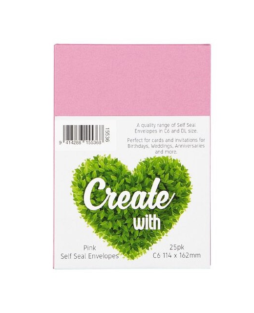ENVELOPES PINK C6 25PK