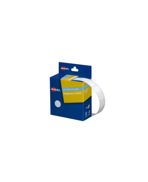 LABEL REMOVEABLE DISPENSE 937200 AVERY DOTS 14MM WHITE PK 1200 