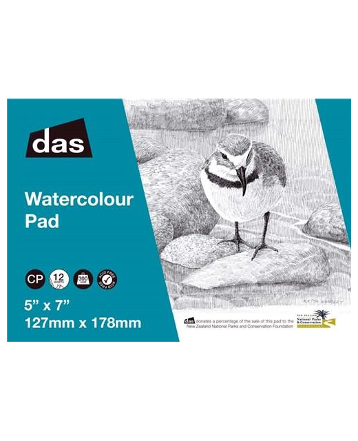 WATERCOLOUR PAD DAS 5X7 300GSM 12 SHEETS