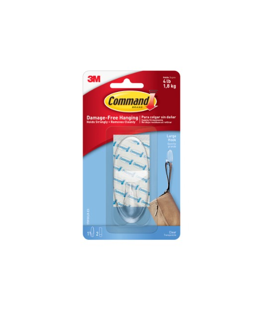 COMMAND HOOK 3M 17093CLR-ES LARGE CLEAR