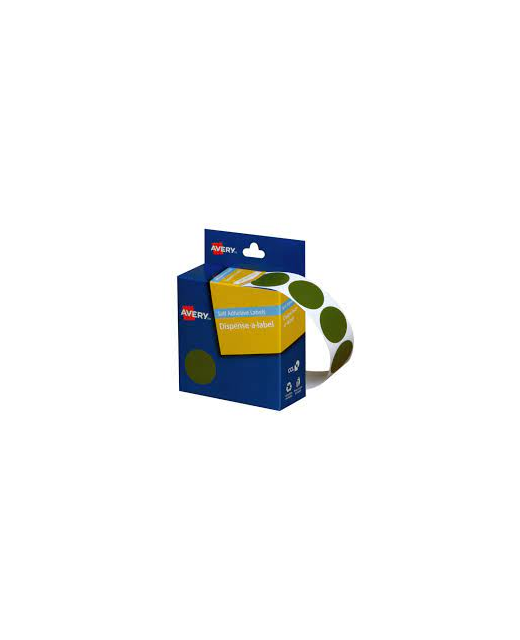LABEL DISP AVERY DOTS 24MM GREEN PK 500
