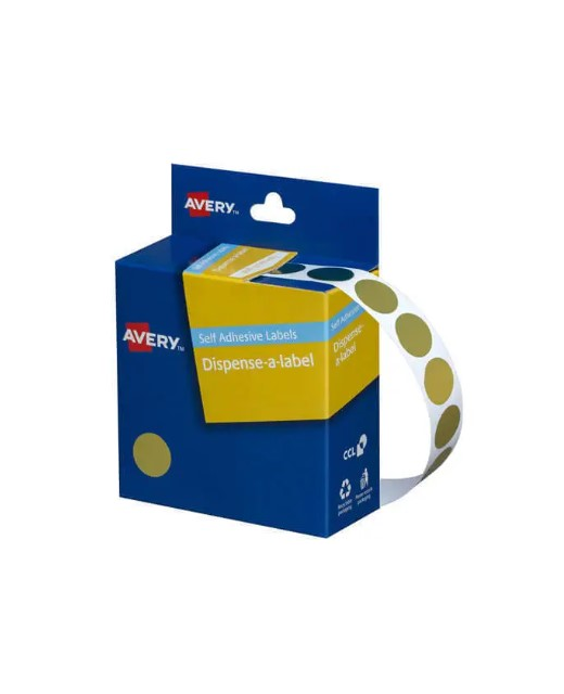 LABEL DISP AVERY DOTS 24MM GOLD PK 250 REMOVEABLE