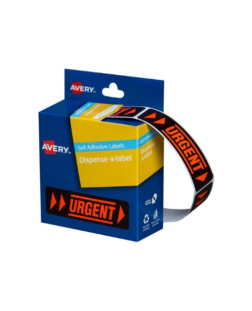 LABEL DISP AVERY URGENT PK 125