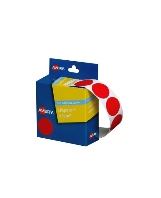 LABEL DISP AVERY DOTS 24MM RED PK 500