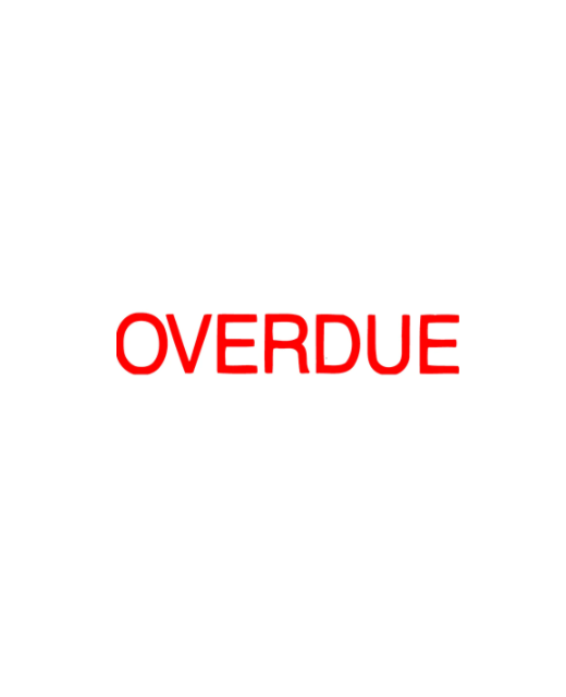 DIXON STAMP OVERDUE 036 RED