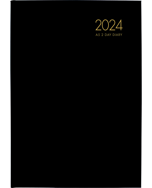 DIARY 2024 Milford Windsor A52 2 Day To Page Diary Black Even Year