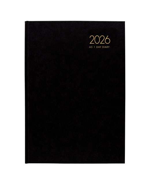 DIARY 2026 Milford Windsor A5 1 Day To Page Diary Black Even Year