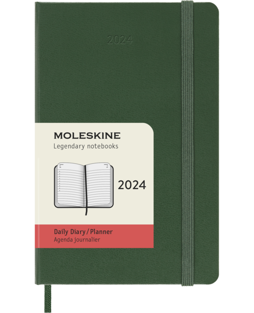 DIARY 2024 Moleskine Diary 12 Month Daily HC Pocket Myrtle Green