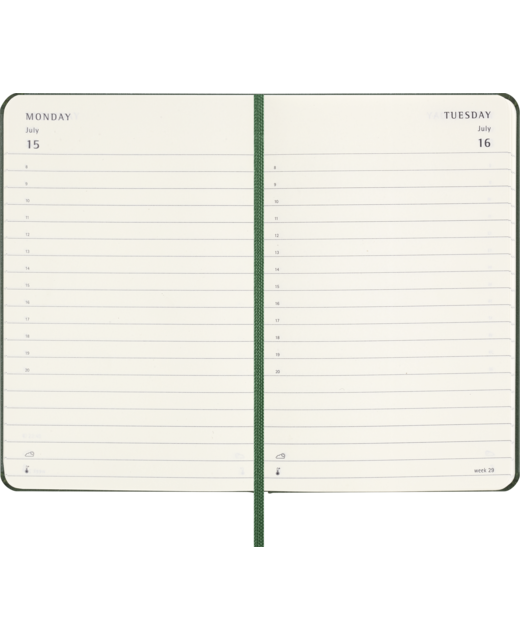 DIARY 2024 Moleskine Diary 12 Month Daily HC Pocket Myrtle Green