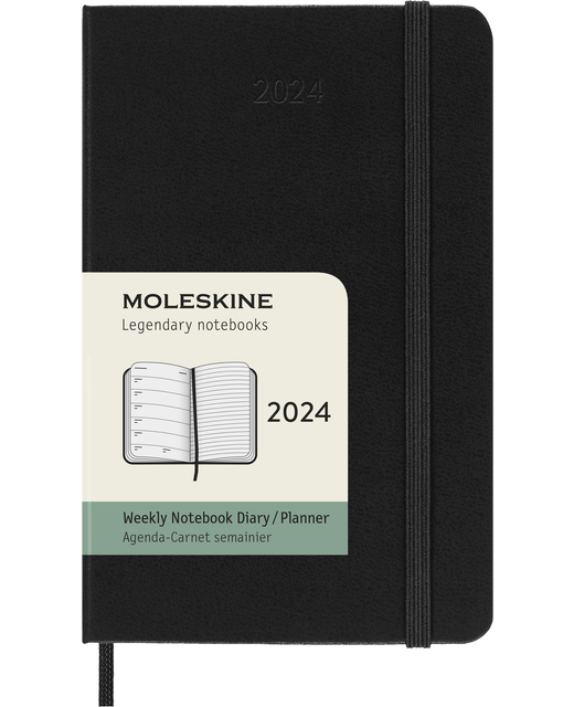 DIARY 2024 Moleskine Diary 12 Month Weekly + Notes HC Pocket Sapphire Blue