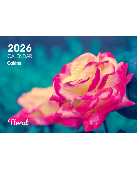 Collins Rosebank Wall Calendar A4 NZ Floral 2026 even year
