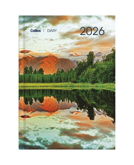 DIARY 2026 Collins A51 NZ Majestic Landscapes Day to Page Diary Even Year