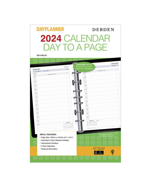 2024 DAYPLANNER DEBDEN CALENDAR DAY TO A PAGE StationeryDesk
