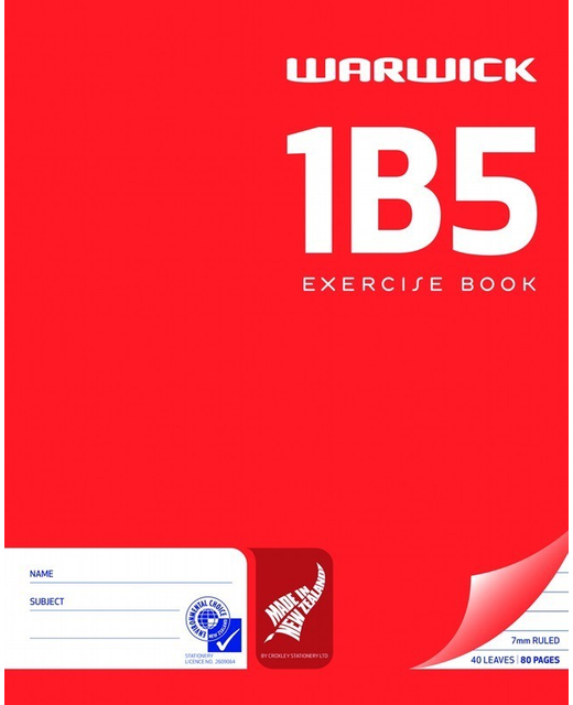 EXERCISE BOOK WARWICK 1B5 7MM 40LF
