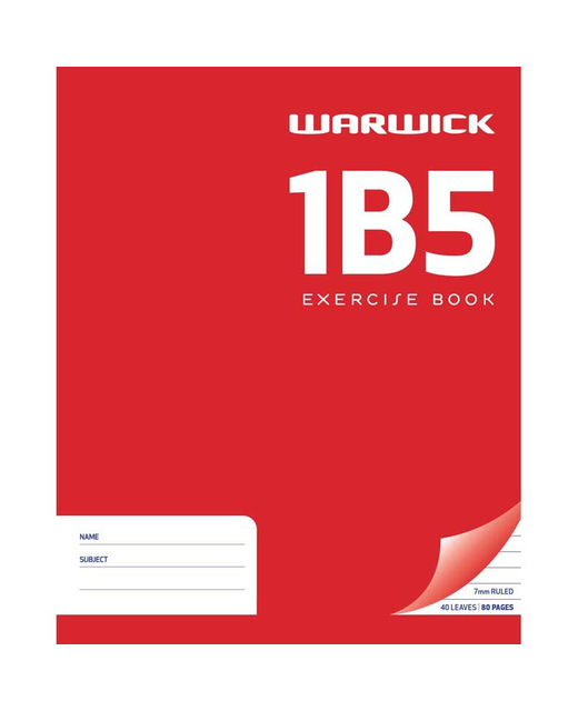 EXERCISE BOOK WARWICK 1B5 7MM 40LF