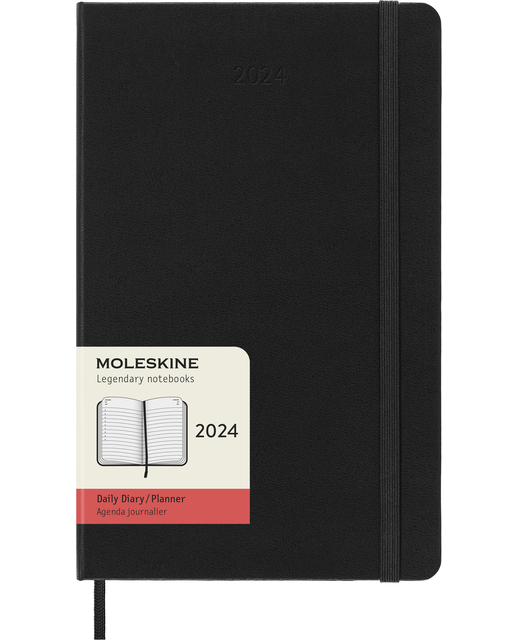 DIARY 2024 Moleskine Diary 12 Month Daily HC Large Black Stationery