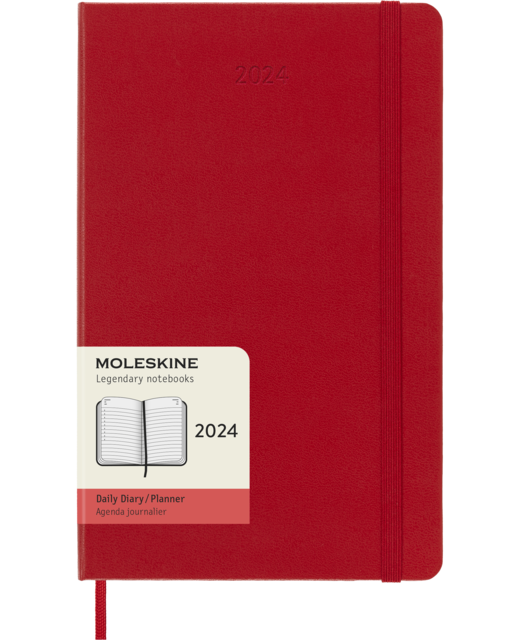 DIARY 2024 Moleskine Diary 12 Month Daily HC Large Scarlet Red