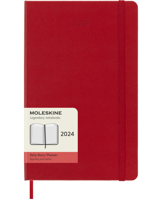 DIARY 2024 Moleskine Diary 12 Month Daily HC Large Scarlet Red