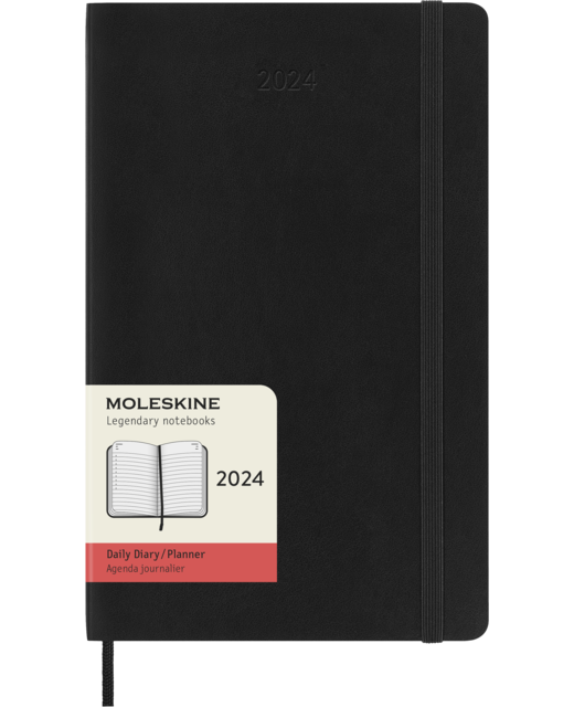 DIARY 2024 Moleskine Diary 12 Month Daily SC Large Black