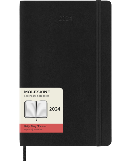 DIARY 2024 Moleskine Diary 12 Month Daily SC Large Black