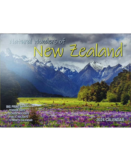 CALENDAR 2024 BIG PRINT NATURAL WONDERS OF NZ