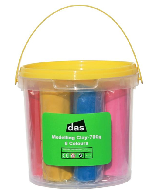 DAS MODLLING CLAY ASSORTED 8 COLOURS 700G 