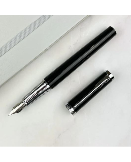 PARKER INGENUITY FOUNTAIN PEN - BLACK W/ CHROME TRIM