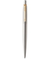 PARKER Jotter Ballpoint Pen Stainless Steel Gold trim Medium Point Blue Ink