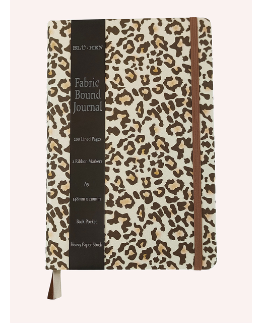 JOURNAL A5 FABRIC LEOPARD PRINT