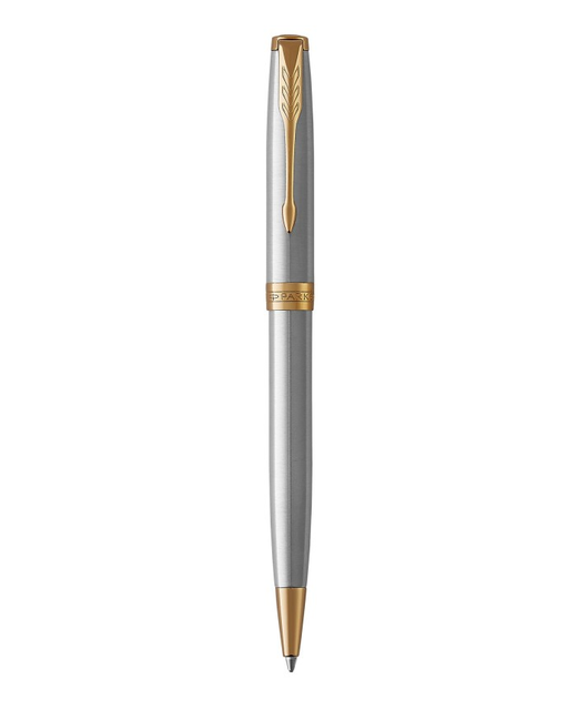 PARKER SONNET BALLPOINT PEN STAINLESS STEEL MEDIUM POINT BLACK IN