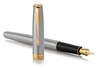 PARKER SONNET STAINLESS STEEL GOLD TRIM STEELNIB FOUNTAIN PEN