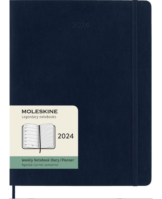DIARY 2024 Moleskine Diary 12 Month Weekly + Notes SC XL Sapphire Blue
